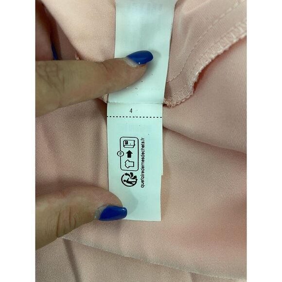 Zara Womens Midi Dress Pink Satin effect Size M Short Sleeve 2330/399 NWT - Picture 14 of 16